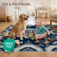 thumbnail image 4 of ODIKA 4'x6' Ultra-Soft Area Rug, Pvc Bottom Contemporary Geometric Centerpiece Vintage Borders None Washable, Bare feet friendly, Silk-Touch for Bedroom Home office, 4 of 7