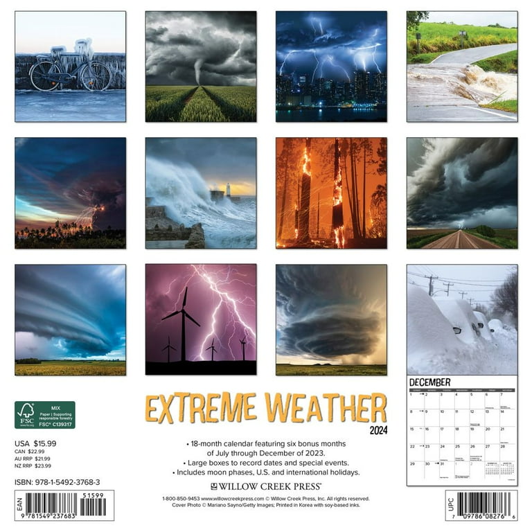 Extreme Weather 2024 12 X 12 Wall Calendar (Calendar) - Walmart.com extreme-weather-2024-12-x-12-wall-calendar-calendar-walmart-com
