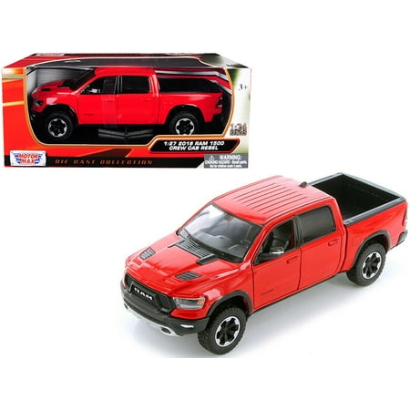 2019 Dodge Ram 1500 Crew Cab Rebel Pickup Truck Red 1/24 Diecast Model Car by (Best Rated Pickup Truck 2019)