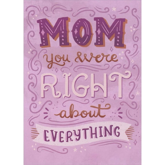 RSVP Mom You Were Right About Everything Text on Pink Funny Mother's Day Card