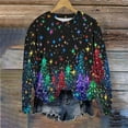 thumbnail image 6 of Women's Christmas Clothing Loose Graphic Sweatshirt Crewneck Long Sleeve Xmas Holiday Festive Tops for Women (XL, Multicolor), 6 of 6