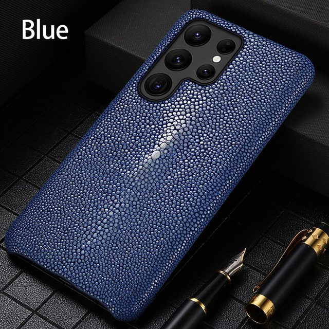 Funda de teléfono de lujo Stingray para Samsung S23, S21, S22 ultra, S21 FE, s20 plus, Funda de cuero genuino para Galaxy s23 Ultra s22 qym unisex