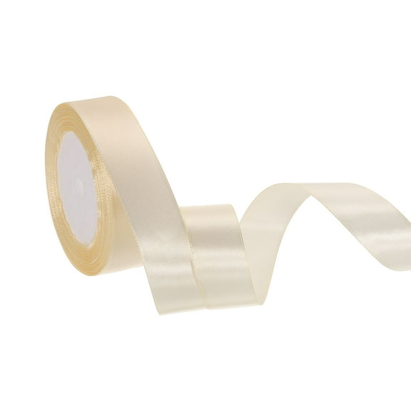 Satin Ribbon 1 Inch 24 Yards Solid Polyester Satin Ribbons for Gift Wrapping Wedding Party Decoration Flower Bouquet Crafts Christmas, Cream