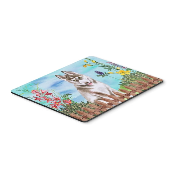 Siberian Husky Grey Spring Mouse Pad Hot Pad or Trivet