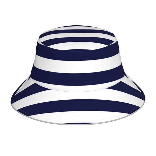 Balery Navy Blue And White Stripes Sombreros para el sol para hombre y mujer, sombrero de pescador con UPF 50+