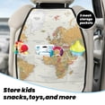 thumbnail image 5 of Xecao World Map 1 Pattern Car Seat Back Protector 2 Pack Large Capacity Pocket, Kick Mats Back Seat Protector, 5 of 8