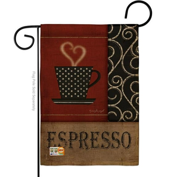 Breeze Decor BD-BV-G-117026-IP-DB-D-US12-SB 13 x 18.5 in. Espresso Burlap Happy Hour & Drinks Beverages Impressions Decorative Vertical Double Sided Garden Flag