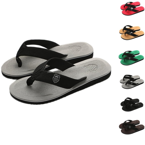 Clossjun Men's Soft Sandals Water friendly Casual Daily Wear Flip Flops With Comfort Foam Footbed Summer Vacation Slipper 40