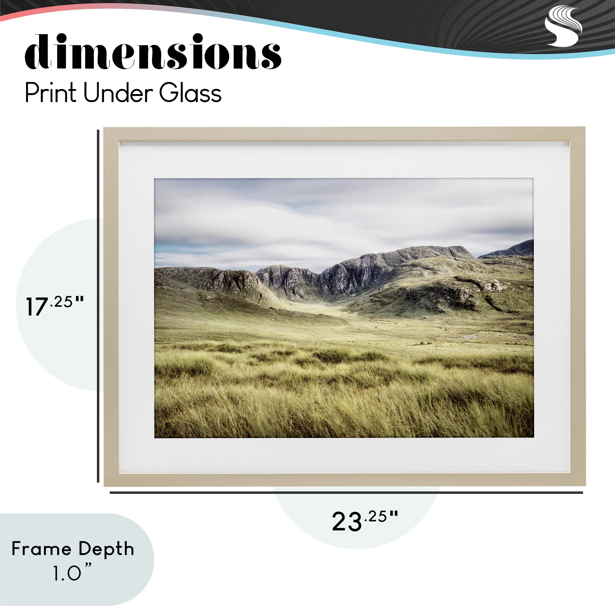Stupell Industries Irish Countryside Hills Birch Framed Print Under Glass, design by Andy Amos