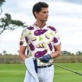 thumbnail image 3 of Polo Shirts for Men, Eggplant slices purple Cuteness Casual Mens Polo Shirts Short Sleeve Button Down Classic Mens Golf Polo Shirts, 3 of 7