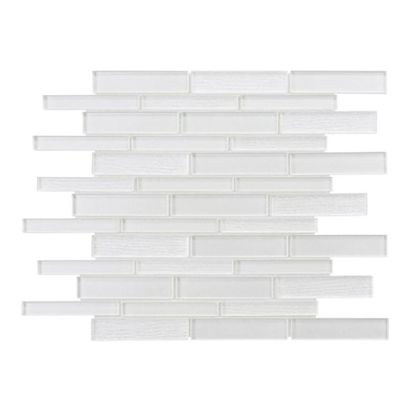 Modket TDH501MG Super White Cold Spray Crystal Glass Textured Blend Mosaic Tile Wall Backsplash