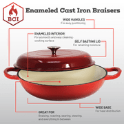 Backcountry Iron Enameled 2.25 Quart Signature Cast Iron Braiser with Lid