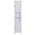 thumbnail image 3 of HOMCOM 67” Wood Free Standing Bathroom Linen Tower Storage Cabinet - White, 3 of 11