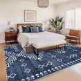 thumbnail image 2 of Garvee Area Rugs 9'x12' Washable Rug Indoor Bedroom Geometric Rug Large Bohemian Farmhouse Rug Soft Foldable Rug, Blue, 2 of 7