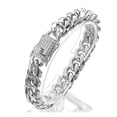 thumbnail image 3 of Men Women Silver Cuban Link Chain Necklace or Bracelet Stainless Steel Jewelry, 3 of 7