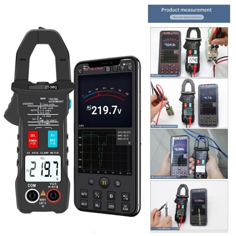 CEORPER Digital Clamp Meter 6-600V 600A Current True RMS Ammeter Pliers Multimeter