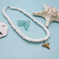 thumbnail image 2 of Shark Tooth Necklace - 20" Puka Shell Choker, Fossil Teeth Beach Surf Necklaces, 2 of 7