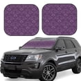 thumbnail image 2 of Uemuo Retro Florals Purple Printed 2 PCS Car Windshield Sun Shade, Auto Sun Heat and UV Rays Blocker, Foldable Automotive Front Window Sunshade Protector, 2 of 7