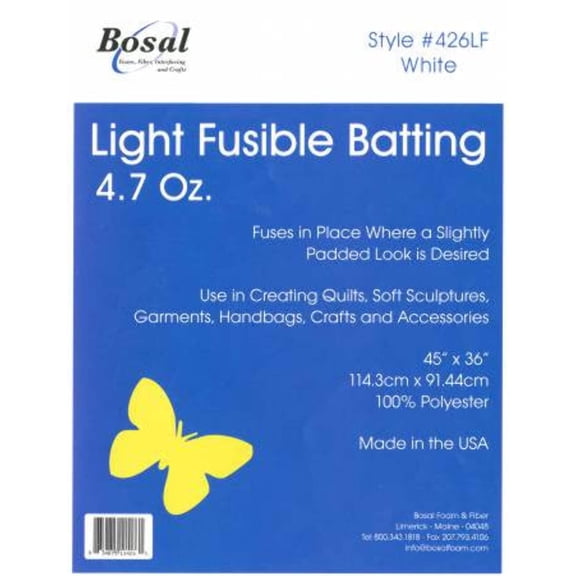 Bosal Single Sided Light Fusible Batting, 45" x 36"