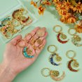 thumbnail image 3 of 14Pcs 7 Styles Theme Moon & Star Alloy Gemstone Keychain with Iron Split Key Rings 6.5cm 2pcs/style, 3 of 5