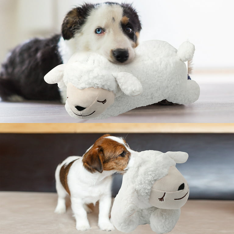 Dog Stuffed Animals with Heartbeat,Small Dog Toys for Dog Anxiety Relief 