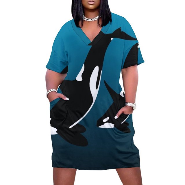 Vestido holgado de verano para madre e hijo prenda con bolsillo color negro para fiesta