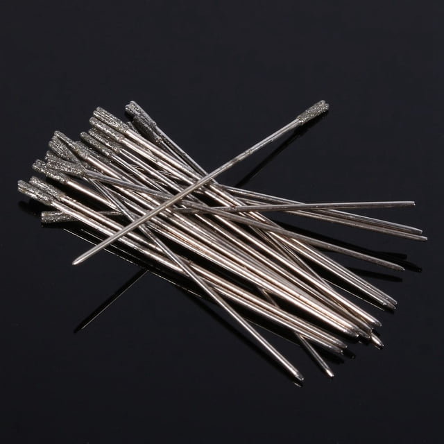 Juego de 20 brocas de diamante, 1 mm, lapidario, recubierto de diamante, brocas lapidaria, brocas sólidas, punta giratoria de aguja, joyería, playa, mar, conchas de vidrio, piedras preciosas, lapidari Khall Tendencias