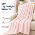 thumbnail image 2 of Continental Bedding Soft Lightweight Plush Microfleece Blanket for Couch, Sofa & Bed, Cozy Warm All-Season Throw, Light Pink, 30x40, 2 of 7