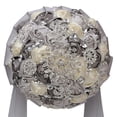 thumbnail image 5 of 1 pieza de ramo de novia para boda, ramo de flores para boda, ramo de novia para novia (blanco + plata + gris oscuro), 5 of 5