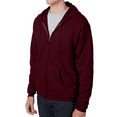 thumbnail image 4 of Hanes Men's EcoSmart Full-Zip Hooded Sweatshirt, Long Sleeve Pullover Pocket Hoodie, Maroon, 3XL, 4 of 5