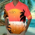 thumbnail image 2 of TAIAOJING Mens Hawaii Button Down Shirts Short Sleeve Short Sleeved Casual Style Shirt 3D Print Seaside Coconut Sunset Print Short Sleeved Cardigan Button Lapel Shirt, 2 of 4