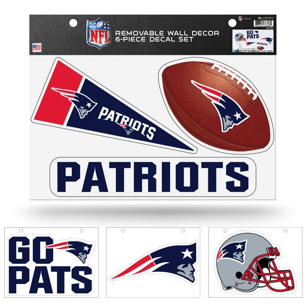 New England NFL Football Patriots Set of 6 Removable Wall Decal