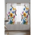 thumbnail image 5 of Sheer Curtains 63 Inch Length, Hummingbird Semi Sheer Curtains Light Filtering Window Treatment, Spring Farmhouse Oil Painting Sunflowers Privacy Voile Drapes for Living Room Bedroom 52x63 Inch, 5 of 7