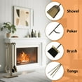 thumbnail image 5 of Ensemble d'Outils de Cheminée 33 Pouces 5 Pcs Accessoires de Cheminée en Fer Forgé Intérieur Extérieur Ensemble de Poêle à Bois, 5 of 5