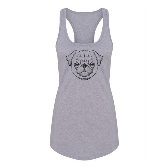 Portrait Of A Pug. Tank Women -Image by Shutterstock, Female x-Large