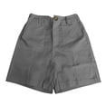 thumbnail image 6 of Bermuda Shorts for Women Knee Length Elastic High Waist Wide Straight Leg Dressy Casual Office Work Shorts with Pockets, 6 of 6