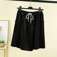 thumbnail image 2 of MIUOWANP with Pockets Solid Color Drawstring Elastic Waist Casual Shorts Lightweight Breathable Half Pants Size XL(10)Black, 2 of 3