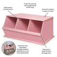 thumbnail image 2 of Badger Basket Children's 3-Bin Stackable Wooden Storage Cubby 5.2 Cu ft.- Pink, 2 of 10
