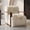 Ivory, variant on Aenkyo Yeti Contemporary Faux Fur Accent Chair with Dark Walnut Wood Arms, Gray