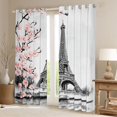 thumbnail image 2 of Homewish Pink Cherry Blossom Black Out Curtains,Prias Eiffel Tower Curtains Pack of 2 (42x63 Each),Japanese Sakura Bedroom Curtains For Girls Kids,Ultra Soft Home Decor, 2 of 6