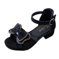 thumbnail image 1 of IUJSOY Girls Sandals Black Heels Pumps Shoe Big Kids 1, 1 of 6