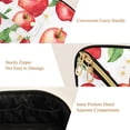 thumbnail image 5 of FORMRS Makeup Bag Travel Cosmetic Organizer for Women Fold Flat Zipper Pouch with Handle, White Apple Pattern, 5 of 8