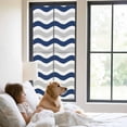 thumbnail image 2 of Navy Blue Grey White Privacy Window Film,Decorative Frosted Glass Window Film,Abstract Geometric Ocean Wave Stripe Reusable Peel and Stick Static Cling for Home Bathroom Office Glass Door 29.5"x78.7", 2 of 8