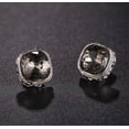 thumbnail image 3 of Clip on 1/2" silver and gray stone button style earrings, 3 of 4