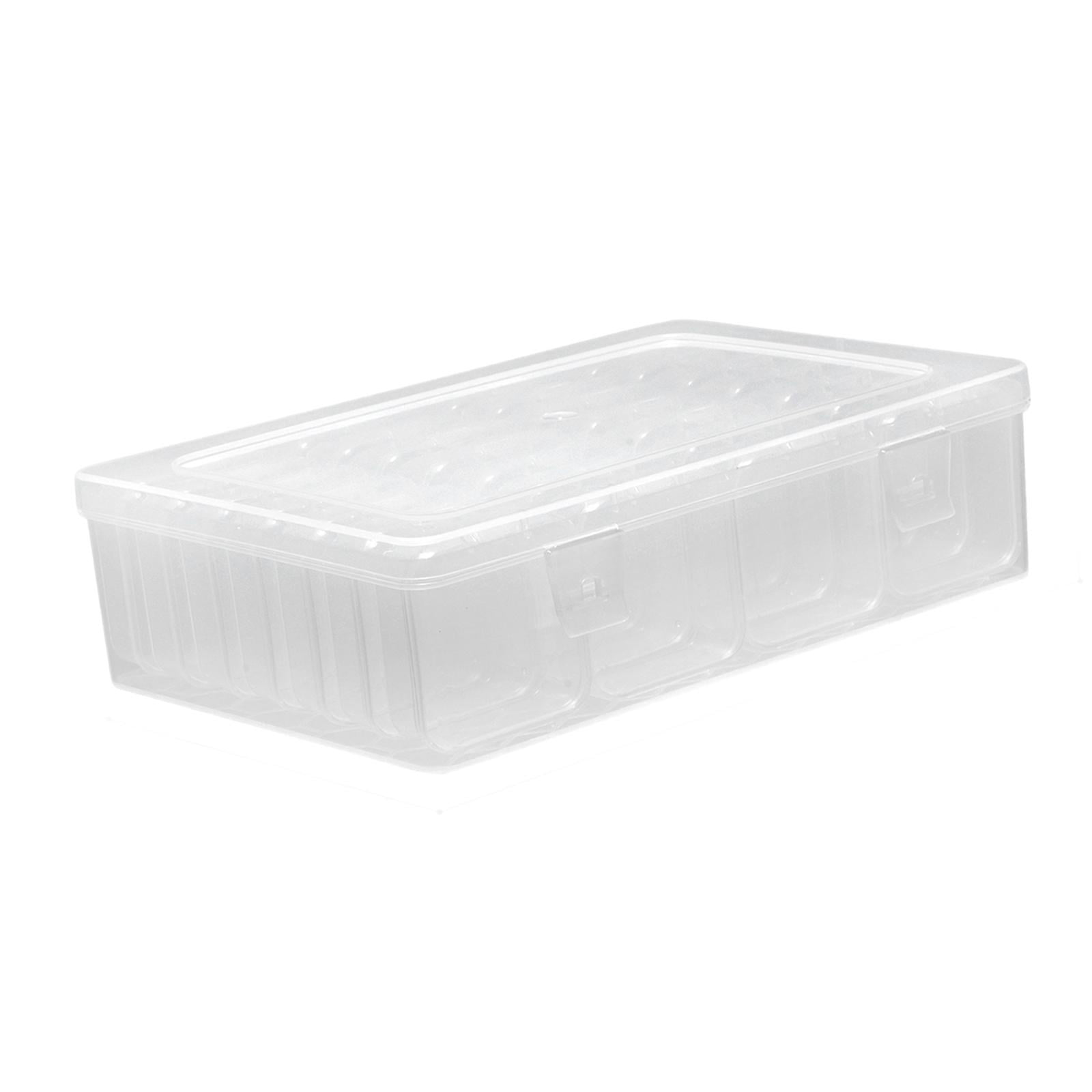 Milageto Mini Carry Case Transparent Container Beads Small Bead Storage Organizer Box 21.8cmx15cmx5.8cm