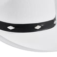thumbnail image 4 of Western Cowboy Hat for Men Women Felt Wide Brim Cowgirl Hat with Strap, 4 of 5