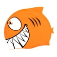 thumbnail image 4 of Forma de pescado gorra de natación gorro de trajes de baño lindo cómodo fácil de poner y apagar ropa de baño para niños para niños adolescentes niñas Naranja, 4 of 8