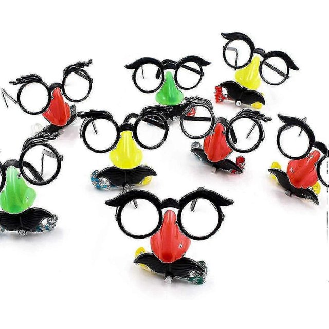 Paquete de 12 gafas divertidas con nariz falsa y cejas sopladas, decoración divertida para fiesta de Halloween.