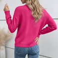 thumbnail image 4 of 2026 Women Fashion Sweater Elegant Lace Trim V Neck Knitted Long Sleeve Cropped Fall Sweaters Hot Pink, 4 of 6