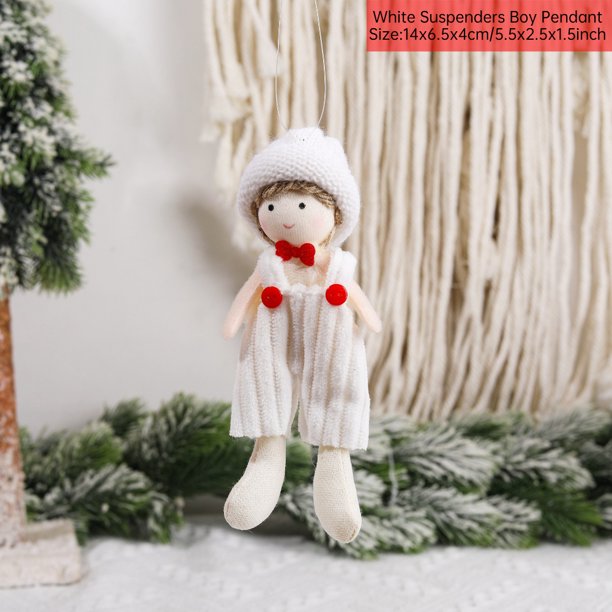 New Year 2024 Gift Plush Angel Doll Christmas Tree Hanging Ornaments Christmas Angel Doll Decoration for Home Noel Navidad
